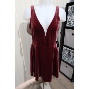 NWT Express Velvet Deep Wire Skater Dress